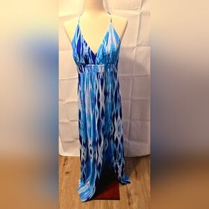 Blue and White Maxi Dress